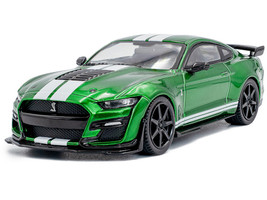 2020 Ford Mustang Shelby GT500 Fast Track Eruption Green Metallic with White Stripes 1/43 Diecast Model Car Solido S4311511