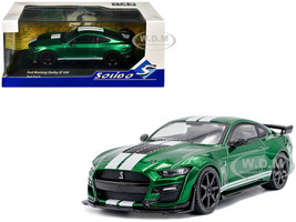 2020 Ford Mustang Shelby GT500 Fast Track Eruption Green Metallic with White Stripes 1/43 Diecast Model Car Solido S4311511