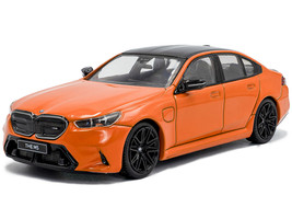 2024 BMW M5 Sedan Fire Orange III with Black Top 1/43 Diecast Model Car Solido S4317552