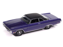 1971 Plymouth Fury III In Violet Metallic with Black Top Vintage Muscle Series 1/64 Diecast Model Car Auto World 64522-AWSP204B