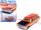 1964 Ford Country Squire Poppy Red with Woodgrain Sides Muscle Wagons Series 1/64 Diecast Model Car Auto World 64522-AWSP205B