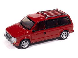 1989 Dodge Caravan Turbo Van Flash Red Mighty Minivans Series 1/64 Diecast Model Car Auto World 64522-AWSP206A