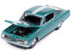 1965 Plymouth Barracuda Formula S Turquoise Metallic with White Stripe Vintage Muscle Series 1/64 Diecast Model Car Auto World 64522-AWSP207A