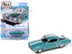 1965 Plymouth Barracuda Formula S Turquoise Metallic with White Stripe Vintage Muscle Series 1/64 Diecast Model Car Auto World 64522-AWSP207A