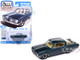 1965 Plymouth Barracuda Formula S Dark Blue Metallic with Silver Stripe Vintage Muscle Series 1/64 Diecast Model Car Auto World 64522-AWSP207B