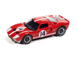 1965 Ford GT40 #14 Red with White Stripes Vintage Muscle Series 1/64 Diecast Model Car Auto World 64522-AWSP208A