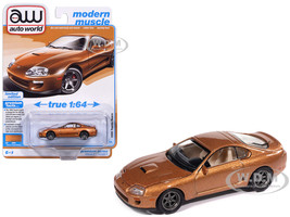 1998 Toyota Supra Sedona Sunset Bronze Metallic Modern Muscle Series 1/64 Diecast Model Car Auto World 64522-AWSP209A