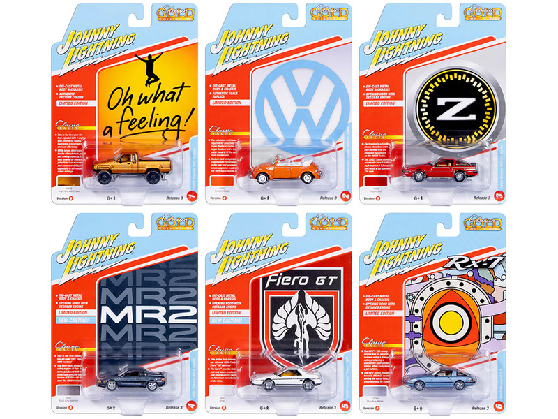 Classic Gold Collection 2026 Release 1 Set B of 6 Cars 1/64 Diecast Model Cars Johnny Lightning JLCG034B