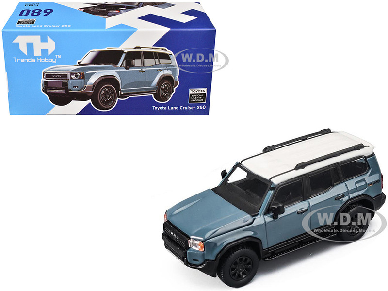 Toyota Land Cruiser 250 Blue with White Top 1/64 Diecast Model Car Trends Hobby 241079(B)