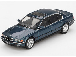BMW 750IL Sorrento Blue Metallic with Sun Roof Limited Edition 1/64 Diecast Model Car Mini GT MGT00894
