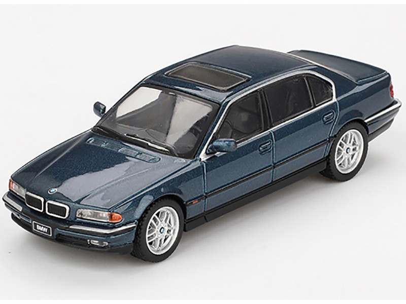 BMW 750IL Sorrento Blue Metallic with Sun Roof Limited Edition 1/64 Diecast Model Car Mini GT MGT00894