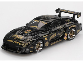 Mazda RX 7 LB Super Silhouette FD NILES Black with Gold Graphics Limited Edition 1/64 Diecast Model Car Mini GT MGT01101