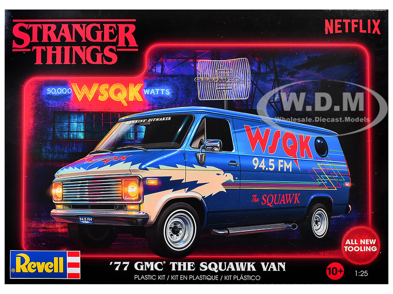 Level 3 Model Kit 1977 GMC WSQK Squawk Van Stranger Things 2016 2025 TV Series 1/25 Scale Model Revell 14578