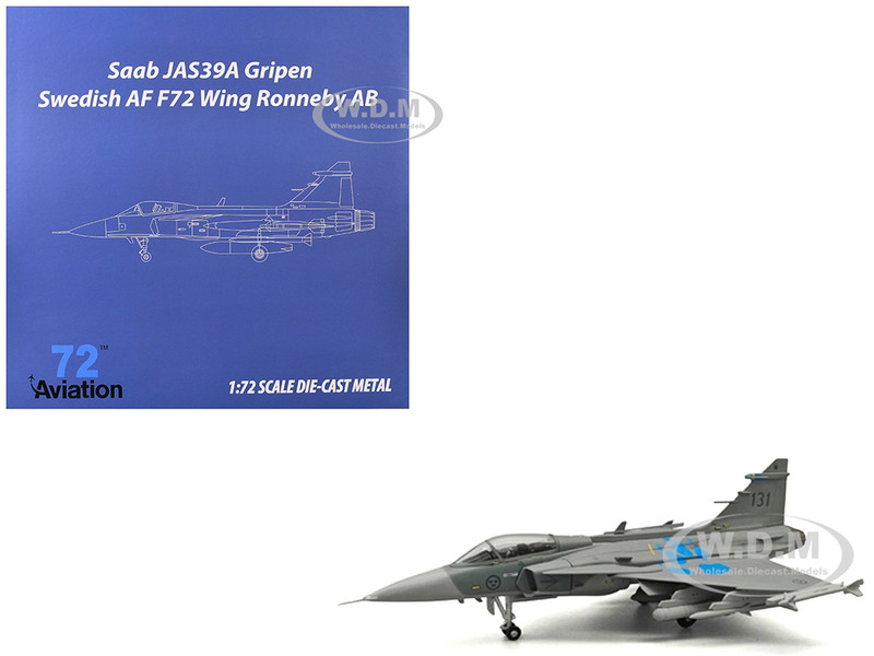 Saab JAS 39A Gripen Fighter Aircraft 131 F 7 Wing Cat s Paw Livery Satenas Air Base 2006 Swedish Air Force 1/72 Diecast Model Airplane Aviation 72 AV72-43007