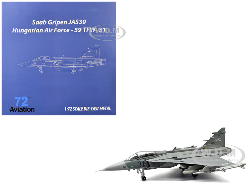Saab JAS 39C Gripen Fighter Aircraft 59th Tactical Wing 2023 Hungarian Air Force 1/72 Diecast Model Airplane Aviation 72 AV72-43009