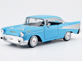 1957 Chevrolet Bel Air Light Blue Timeless Legends Series 1/24 Diecast Model Car Motormax 73228LBL