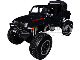 2021 Jeep Gladiator Rubicon Off Road Pickup Truck Black with Matt Black Top Off Road Series 1/27 Diecast Model Car Motormax 79145BK