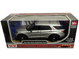 2022 Ford Police Interceptor Utility Unmarked Silver Metallic Builder s Kit Law Enforcement and Public Service Series 1/24 Diecast Model Car Motormax 76988S-BB