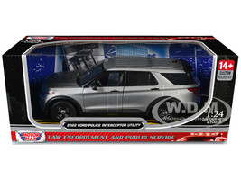 2022 Ford Police Interceptor Utility Unmarked Silver Metallic Builder s Kit Law Enforcement and Public Service Series 1/24 Diecast Model Car Motormax 76988S-BB