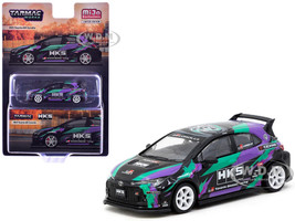 Toyota GR Corolla RHD Right Hand Drive HKS Black with Graphics Global64 Series 1/64 Diecast Model Tarmac Works T64G-066-HKS