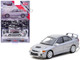 Mitsubishi Lancer Evolution IV Silver Metallic with Tarmac Cards Global64 Series 1/64 Diecast Model Tarmac Works T64G-076-SL