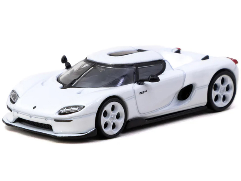 Koenigsegg CC850 White with Tarmac Cards Global64 Series 1/64 Diecast Model Tarmac Works T64G-TL051-WH