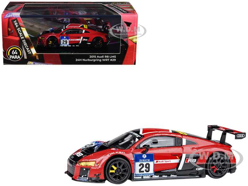 Audi R8 LMS #29 Nicki Thiim Christer Jons Pierre Kaffer Audi Sport Team WRT 24 Hours of Nurburgring 2015 1/64 Diecast Model Car Paragon Models PA-55264