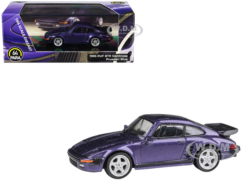 1986 RUF BTR Slantnose Prussian Blue Metallic 1/64 Diecast Model Car Paragon Models PA-55548
