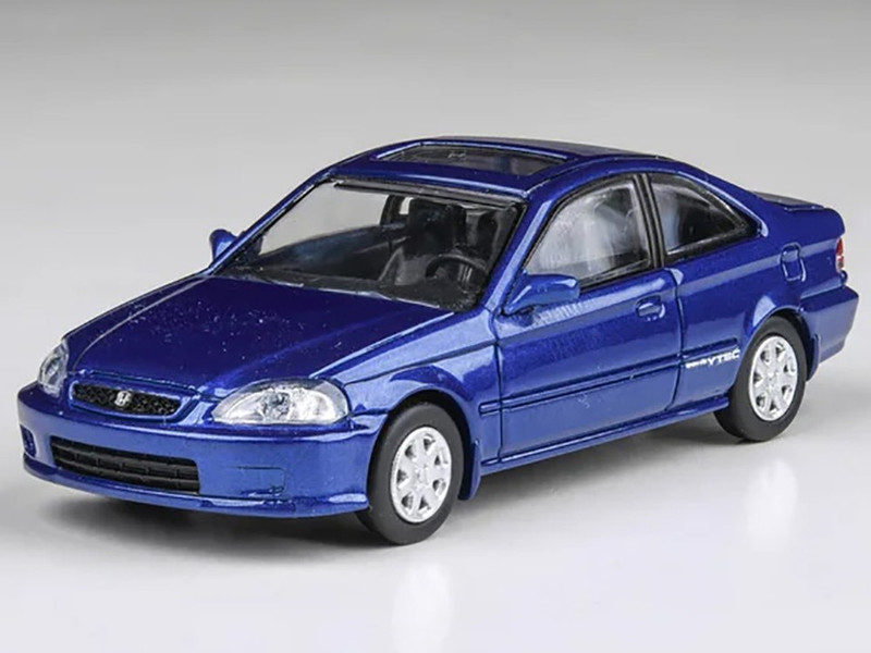1999 Honda Civic Coupe Electron Blue Pearl Metallic with Sunroof 1/64 Diecast Model Car Paragon Models PA-55629