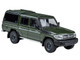 2014 Toyota Land Cruiser LC 79 with Camper Shell Military Green 1/64 Diecast Model Car Paragon Models PA-55686