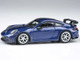 2025 Porsche 911 GT3 992 2 Gentian Blue Metallic with Carbon Stripe 1/64 Diecast Model Car Paragon Models PA-55875
