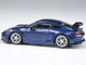 2025 Porsche 911 GT3 992 2 Gentian Blue Metallic with Carbon Stripe 1/64 Diecast Model Car Paragon Models PA-55875