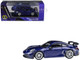 2025 Porsche 911 GT3 992 2 Gentian Blue Metallic with Carbon Stripe 1/64 Diecast Model Car Paragon Models PA-55875