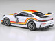 2025 Porsche 911 GT3 992 2 #3 Andial Livery White with Stripes 1/64 Diecast Model Car Paragon Models PA-55876