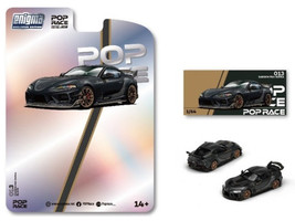 Toyota Supra DarwinPro Black with Gold Accents Enigma Exclusive Edition 1/64 Diecast Model Car Pop Race PR64-PRE013