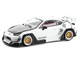 Toyota Pandem GR86 White with Carbon Hood Enigma Exclusive Edition 1/64 Diecast Model Car Pop Race PR64-PRE014