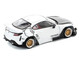 Toyota Pandem GR86 White with Carbon Hood Enigma Exclusive Edition 1/64 Diecast Model Car Pop Race PR64-PRE014