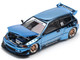 Pandem Civic EG6 RHD Right Hand Drive Blue Chrome 1/64 Diecast Model Car Pop Race PR640206