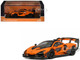 McLaren Senna GTR Orange Metallic with Carbon Hood and Black Top 1/64 Diecast Model Car CM Model CM64-SENNAGTR-04