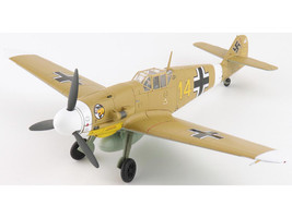Messerschmitt Bf 109F 4 Fighter Aircraft Marseille Yellow 14 3 JG27 Egypt 1942 German Luftwaffe Air Power Series 1/48 Diecast Model Hobby Master HA8766