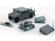 HUMVEE 4 CT Military Vehicle Matt Gray with Alternative Tops 1/64 Diecast Model Car BM Creations 64B0461