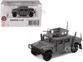 HUMVEE 4 CT Military Vehicle Matt Gray with Alternative Tops 1/64 Diecast Model Car BM Creations 64B0461