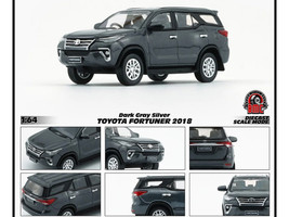 2018 Toyota Fortuner Dark Silver Metallic 1/64 Diecast Model Car BM Creations 64B0476