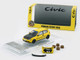 Honda Civic EG6 RHD Right Hand Drive Yellow with Carbon Hood with Alternates 1/64 Diecast Model Car BM Creations 64B0483