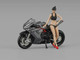 2022 MV Agusta F3 Rosso Motorcycle Silver Metallic with Figure 1/64 Diecast Model CM Model CM64-F3ROSSO-02