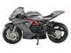 2022 MV Agusta F3 Rosso Motorcycle Silver Metallic with Figure 1/64 Diecast Model CM Model CM64-F3ROSSO-02
