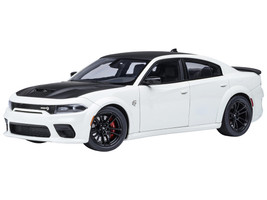 Dodge Charger SRT Hellcat Redeye Knuckle White with Matt Black Hood and Top 1/18 Model Car Autoart 71751