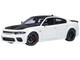 Dodge Charger SRT Hellcat Redeye Knuckle White with Matt Black Hood and Top 1/18 Model Car Autoart 71751