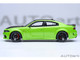 Dodge Charger Scat Pack Widebody Sublime Green with Matt Black Hood and Top 1/18 Model Car Autoart 71758