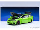 Dodge Charger Scat Pack Widebody Sublime Green with Matt Black Hood and Top 1/18 Model Car Autoart 71758